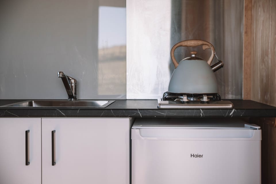 Panoramic Studio Suite | Private kitchen | Espresso maker, coffee/tea maker, mini-fridge, stovetop