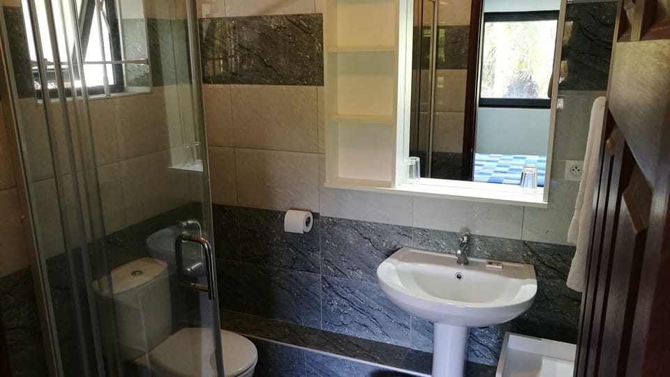 Comfort Apartment, 2 Bedrooms | Bathroom | Shower, free toiletries, hair dryer, towels