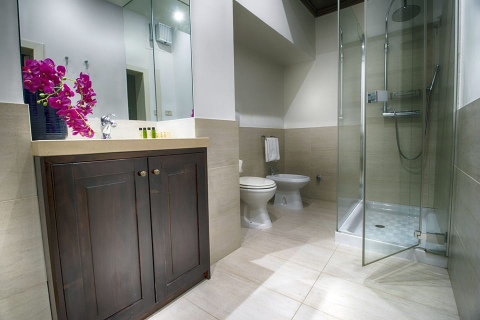 Suite | Bathroom | Shower, rainfall showerhead, free toiletries, hair dryer