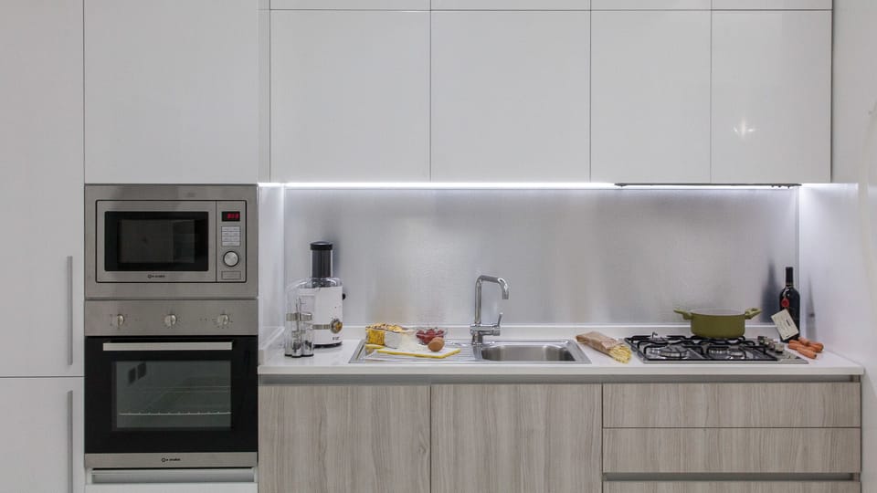 Apartment | Private kitchen | Full-size fridge, microwave, oven, dishwasher