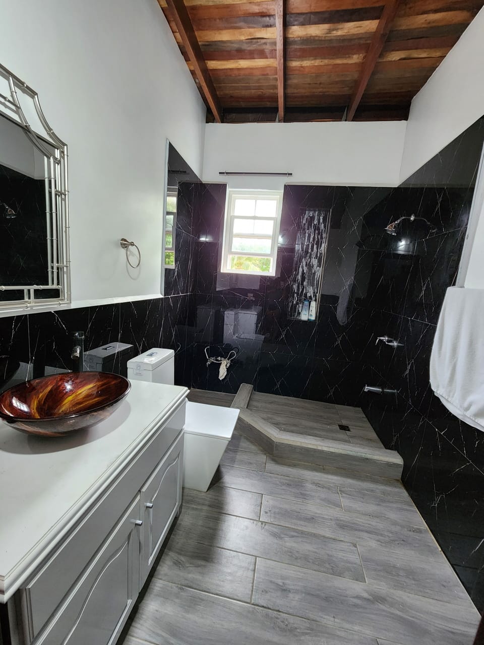 Deluxe House | Bathroom | Shower, rainfall showerhead, free toiletries, hair dryer