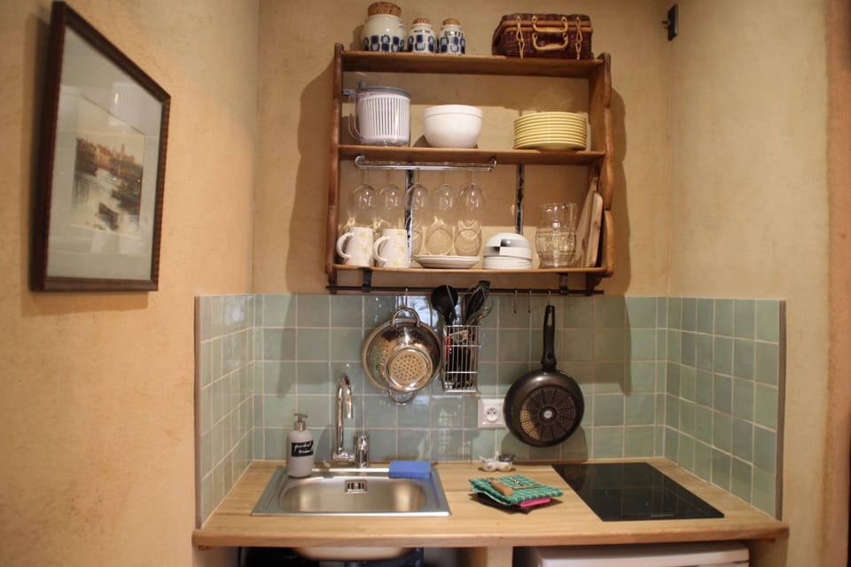 Double Room, Garden View | Private kitchen | Coffee/tea maker, dining tables