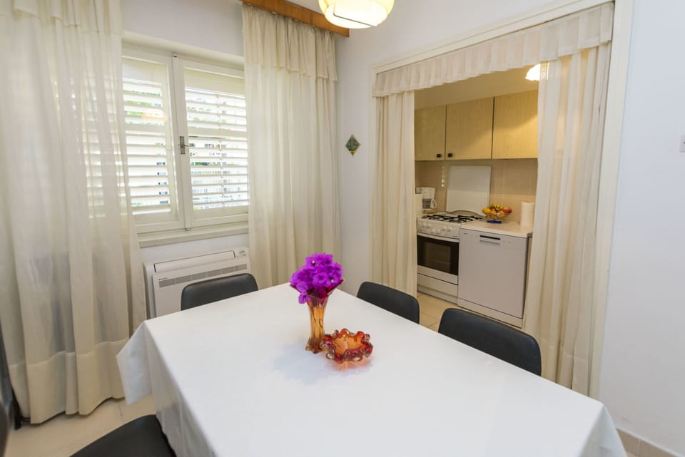 Apartment (A1) | Private kitchen | Fridge, microwave, oven, stovetop