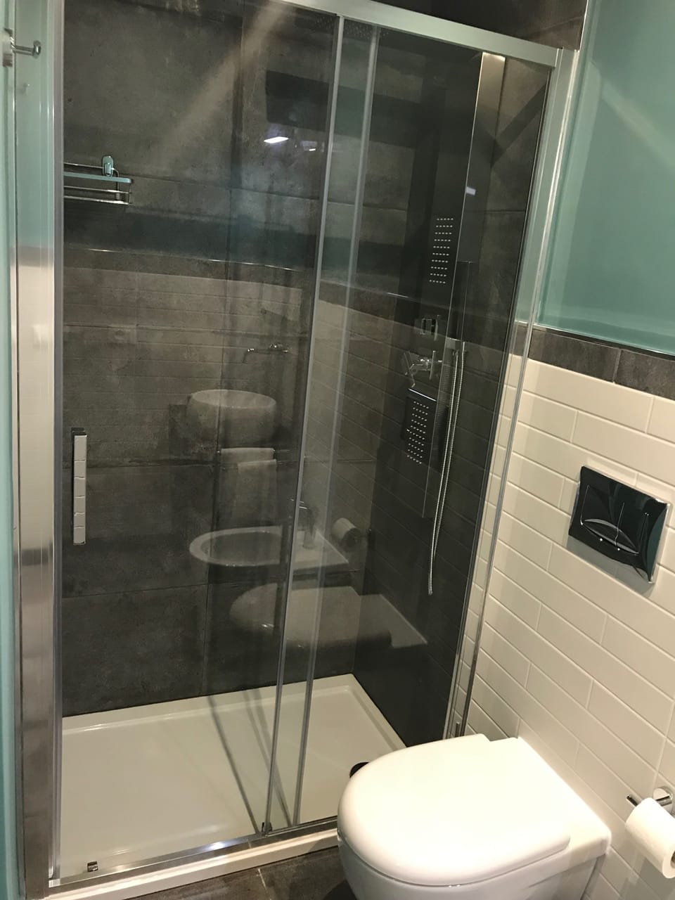 Double Room | Bathroom | Shower, hair dryer, bidet, towels