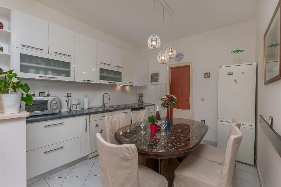 Apartment (A2) | Private kitchen | Fridge, microwave, stovetop, espresso maker