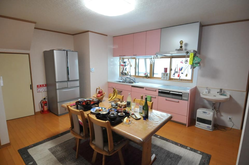 Shared fridge, microwave, electric kettle, highchair