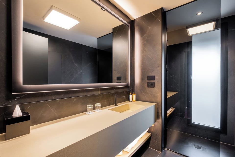 Deluxe Suite (Terrace) | Bathroom | Shower, rainfall showerhead, free toiletries, hair dryer