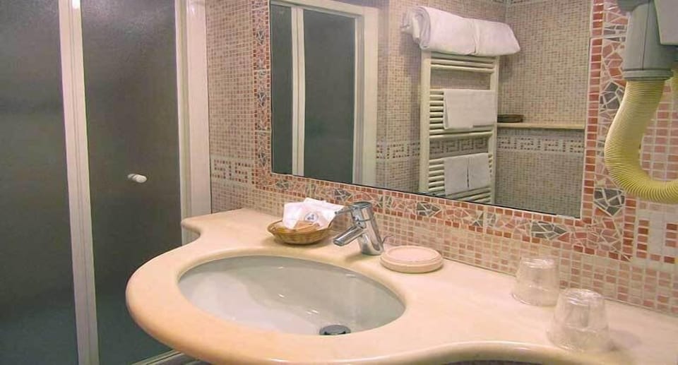 Shower, free toiletries, hair dryer, bidet