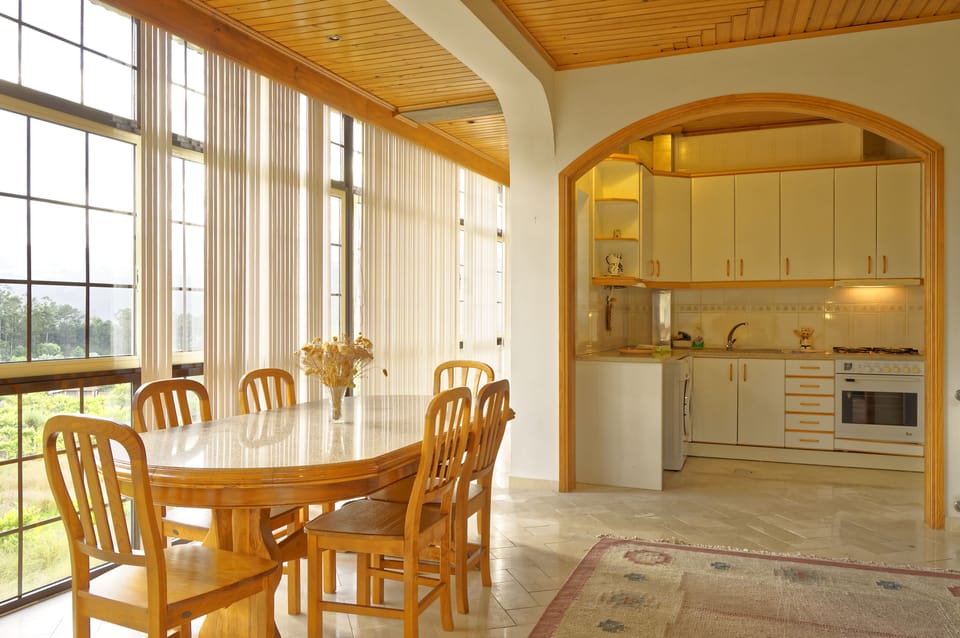 Full-size fridge, microwave, oven, stovetop