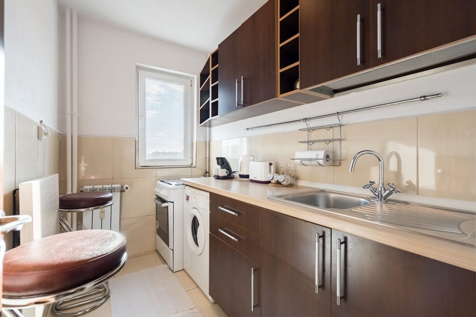 Premium Apartment | Private kitchen | Full-size fridge, microwave, oven, stovetop