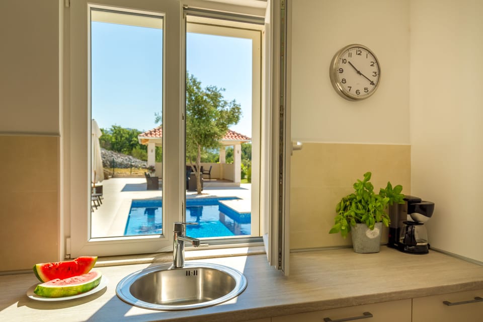 Villa, Private Pool, Sea View (3 Bedrooms) | Private kitchen | Full-size fridge, microwave, oven, stovetop