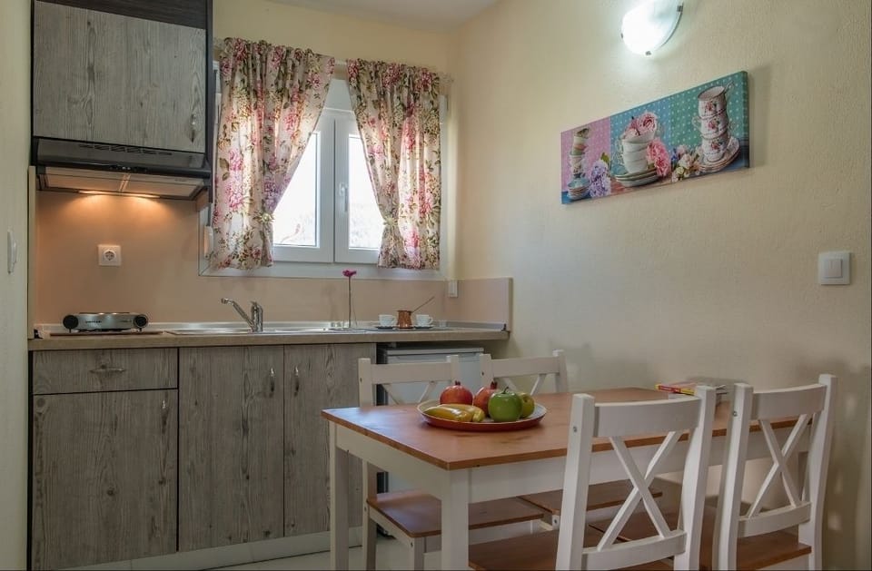 Luxury Apartment | Private kitchen | Fridge, cookware/dishes/utensils