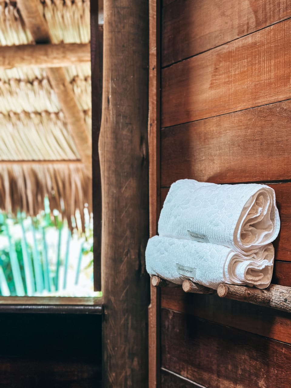 Shower, bathrobes, towels