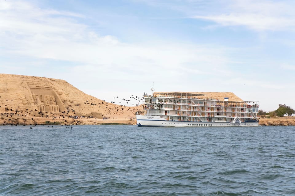 Mövenpick Prince Abbas Lake Nasser Cruise, Every Monday Four Nights From Aswan, Every Friday Three nights From Abu-Simbel - Including Excursions and Sightseeing Docked boat in Egypt