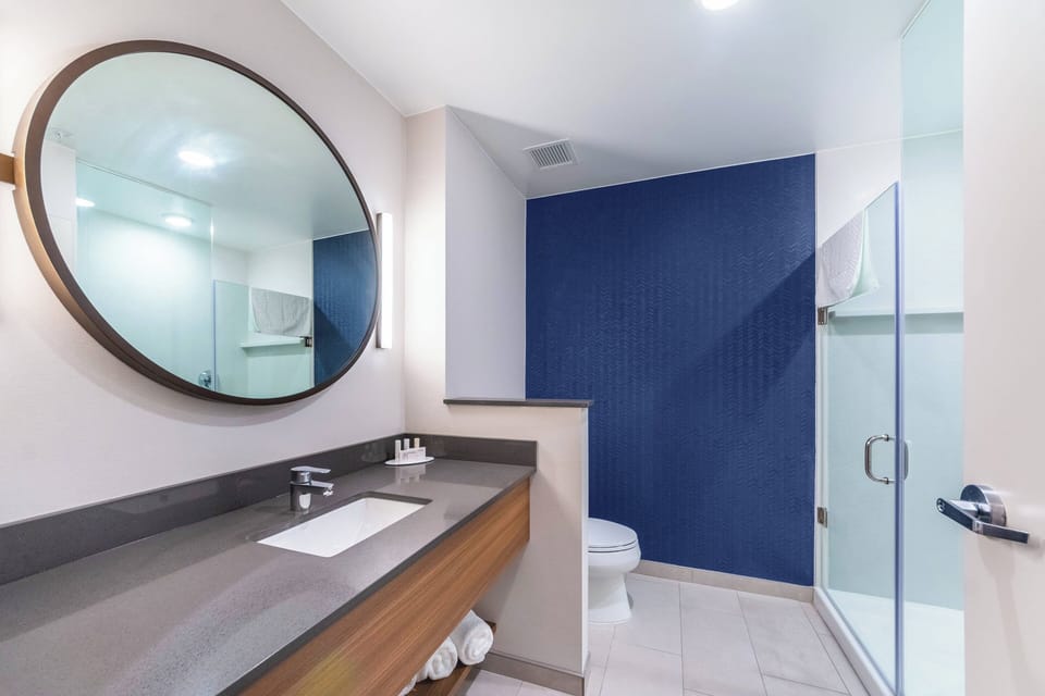 Free toiletries, hair dryer, towels