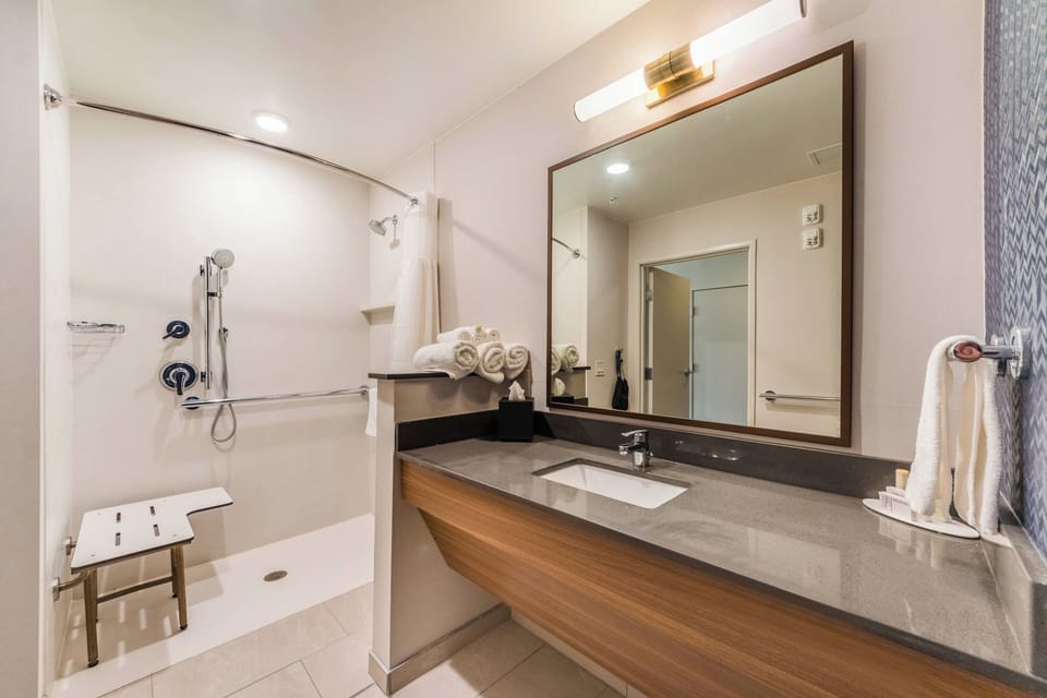 Free toiletries, hair dryer, towels