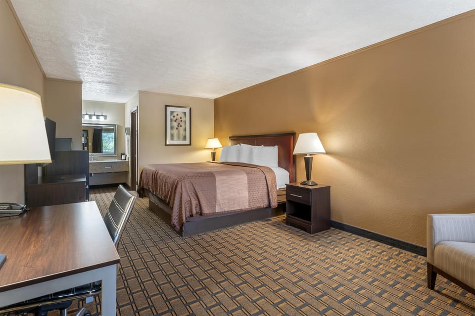 Standard Room, 1 King Bed, Non Smoking, Refrigerator & Microwave | In-room safe, laptop workspace, blackout drapes, iron/ironing board