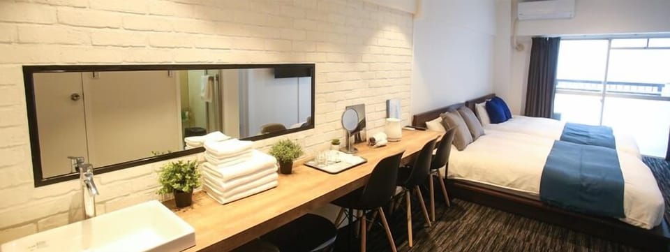 Twin Double Room (Bath/Toilet Separated) | Soundproofing, free WiFi, bed sheets