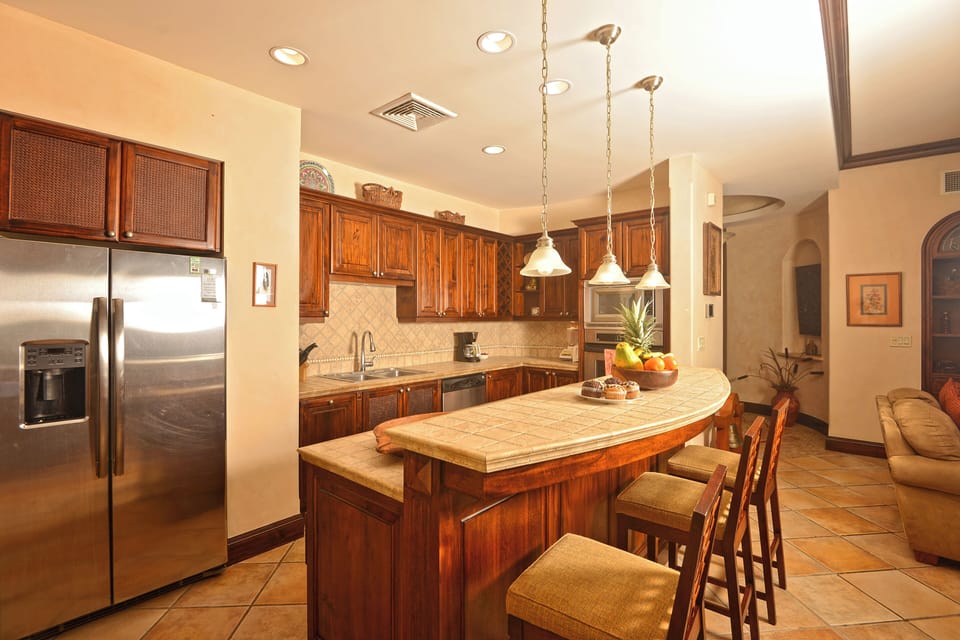 Superior Condo, Ocean View | Private kitchen | Full-size fridge, microwave, stovetop, dishwasher