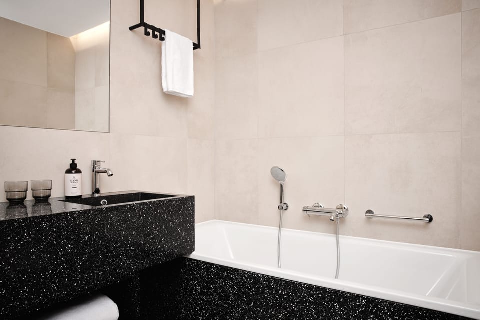 Hair dryer, towels