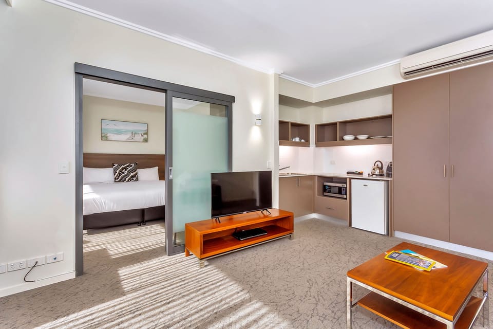 New Haus Suite With Balcony | Living area | 43-inch Smart TV with digital channels, TV