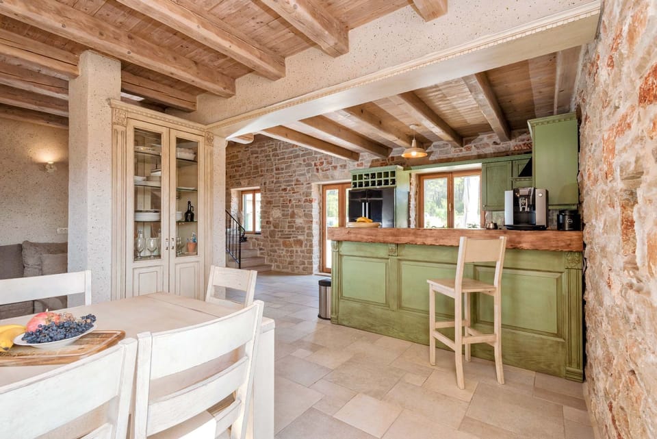 Villa | Private kitchen | Espresso maker, fridge, microwave, oven