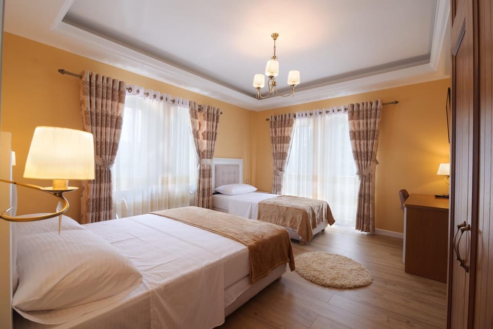 Premium bedding, memory foam beds, individually decorated