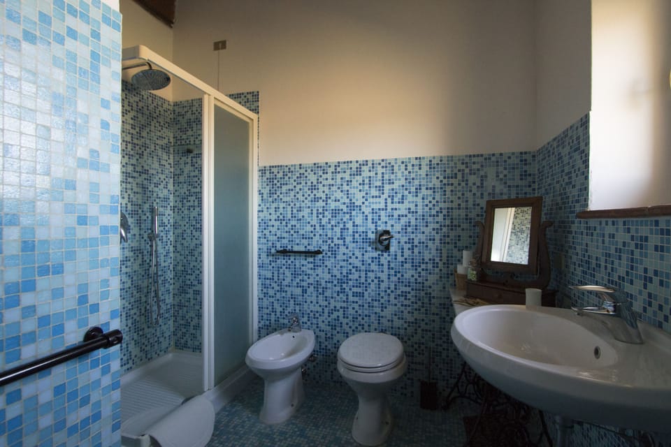 Double Room | Bathroom | Shower, rainfall showerhead, bathrobes, bidet