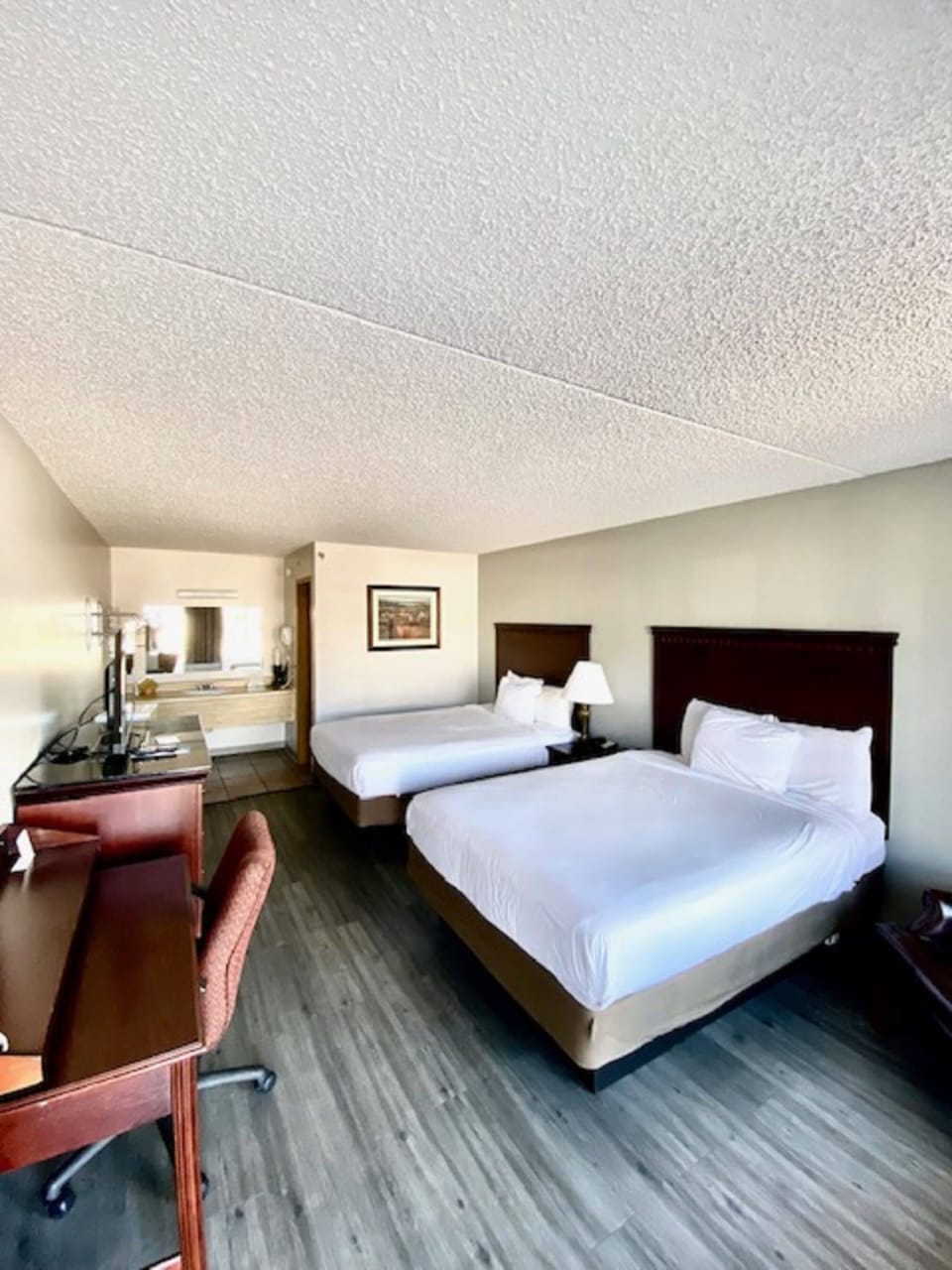 Standard Room, 2 Queen Beds, Non Smoking | Pillowtop beds, desk, free WiFi, bed sheets