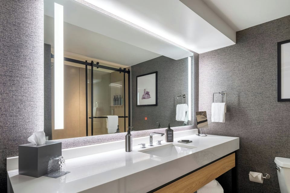 Room, 1 King Bed | Bathroom | Combined shower/tub, designer toiletries, hair dryer, towels