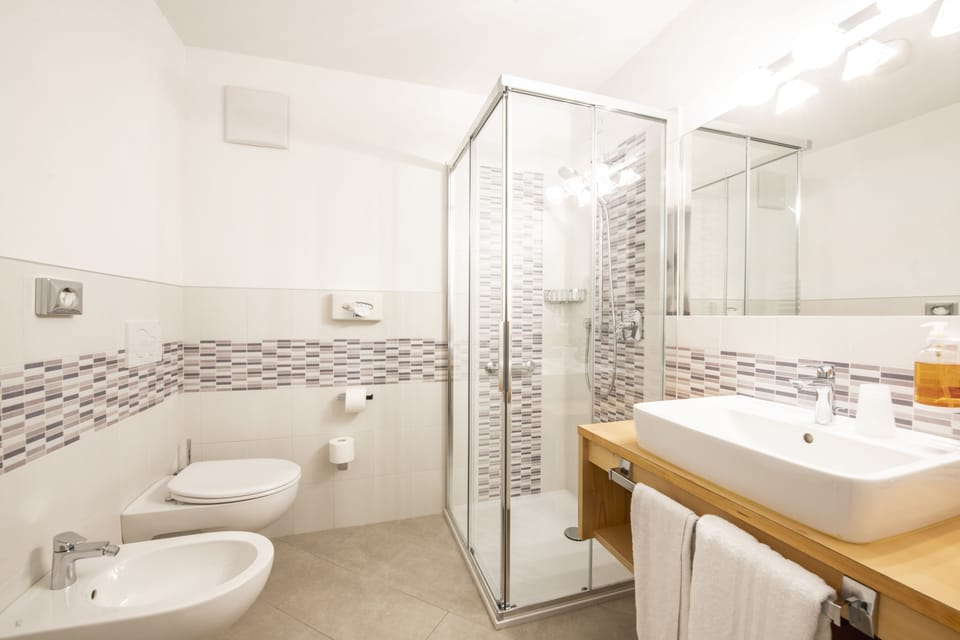 Standard Double or Twin Room, Balcony, Mountain View | Bathroom | Shower, free toiletries, hair dryer, bidet