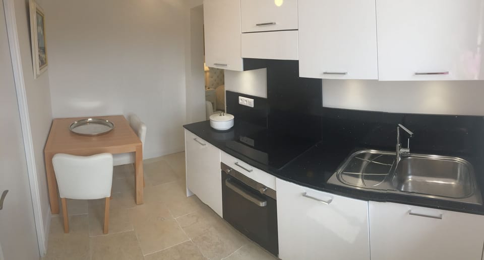 Studio Suite, Kitchen (A3) | Private kitchen | Fridge, oven, stovetop, dishwasher
