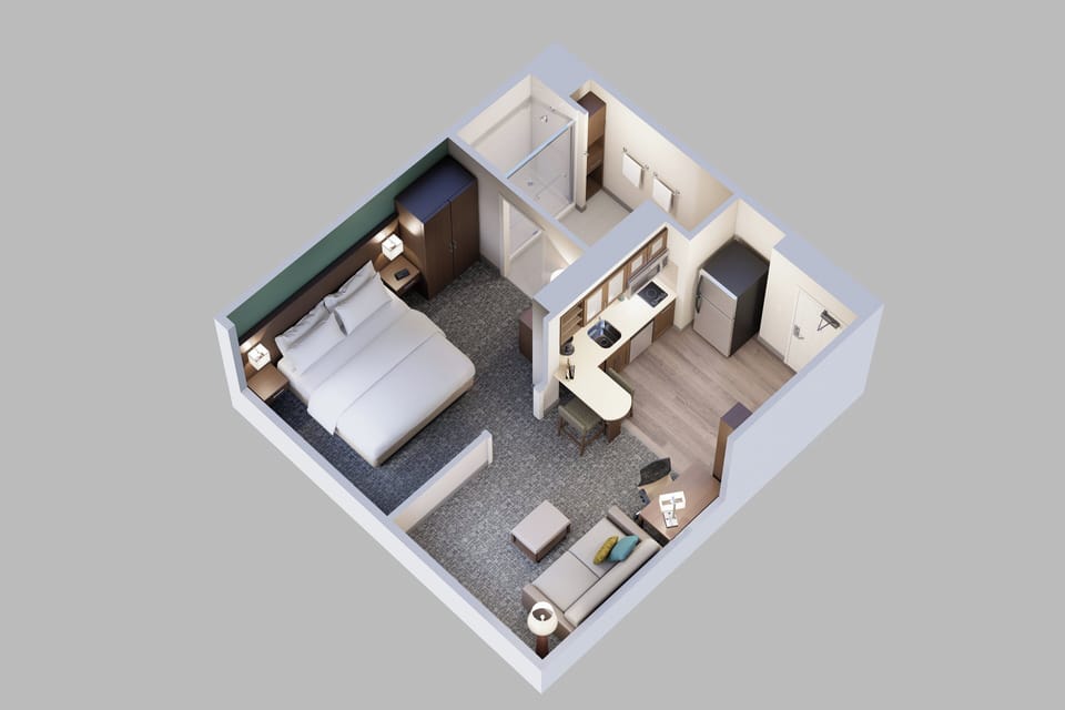 Desk, laptop workspace, blackout drapes, WiFi (free)