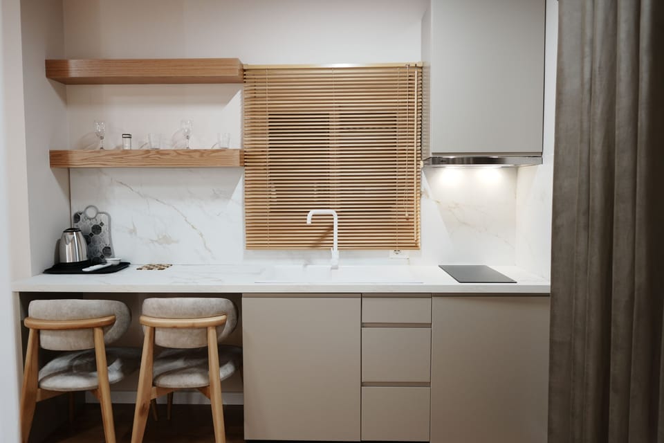 Standard Double Room, Balcony | Private kitchen | Fridge, stovetop, freezer, paper towels
