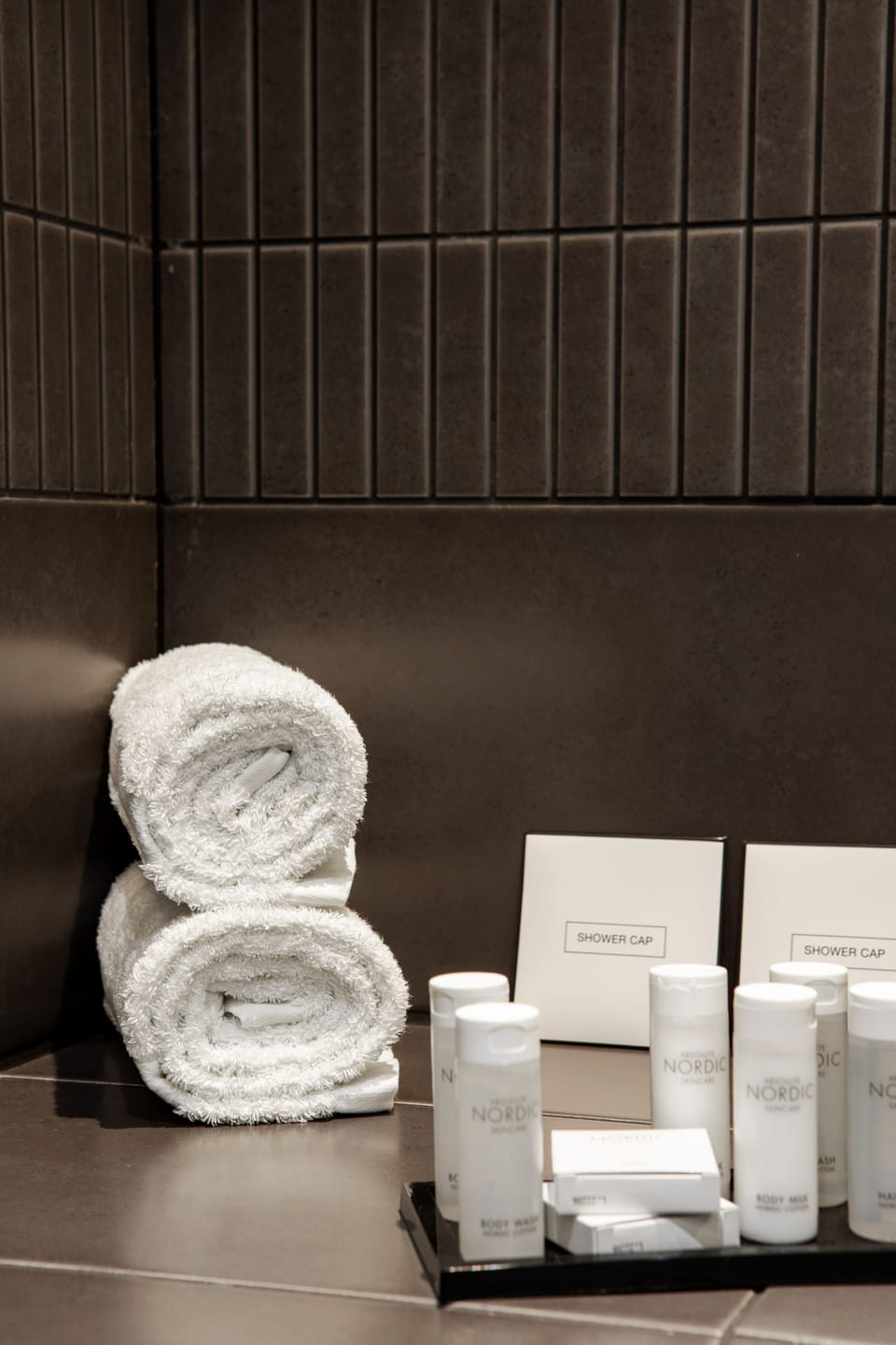 Free toiletries, hair dryer, towels