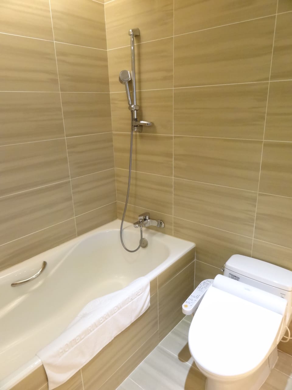 Combined shower/tub, free toiletries, hair dryer, towels