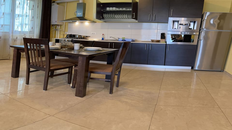Premium Apartment | Private kitchen | Full-size fridge, microwave, oven, stovetop