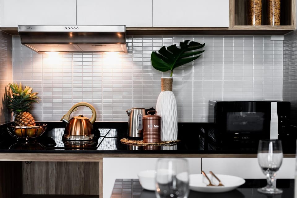 Fridge, electric kettle