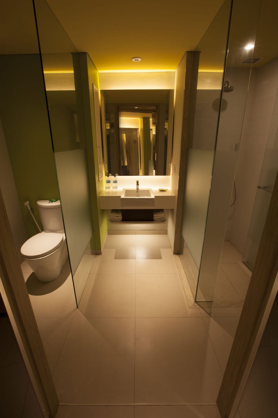 Shower, free toiletries, hair dryer, slippers