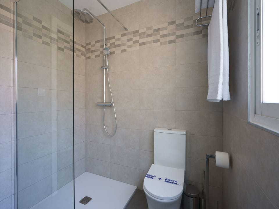 Shower, free toiletries, hair dryer (on request), towels