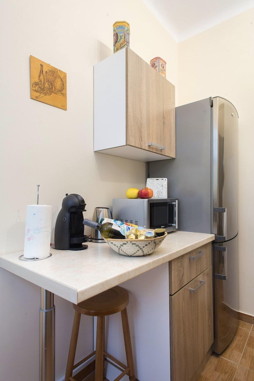 Apartment | Private kitchen | Full-size fridge, microwave, oven, stovetop