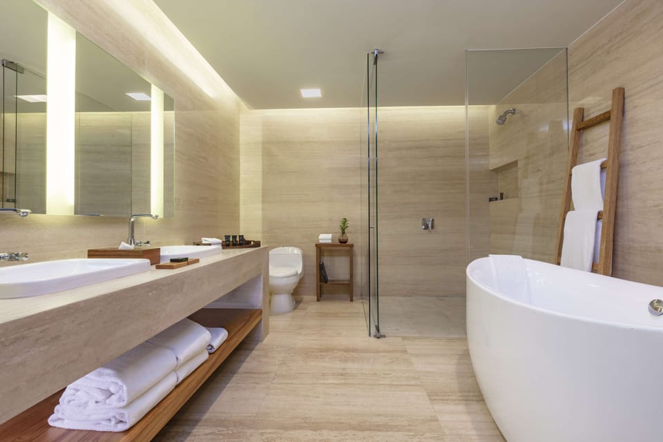 Hair dryer, towels