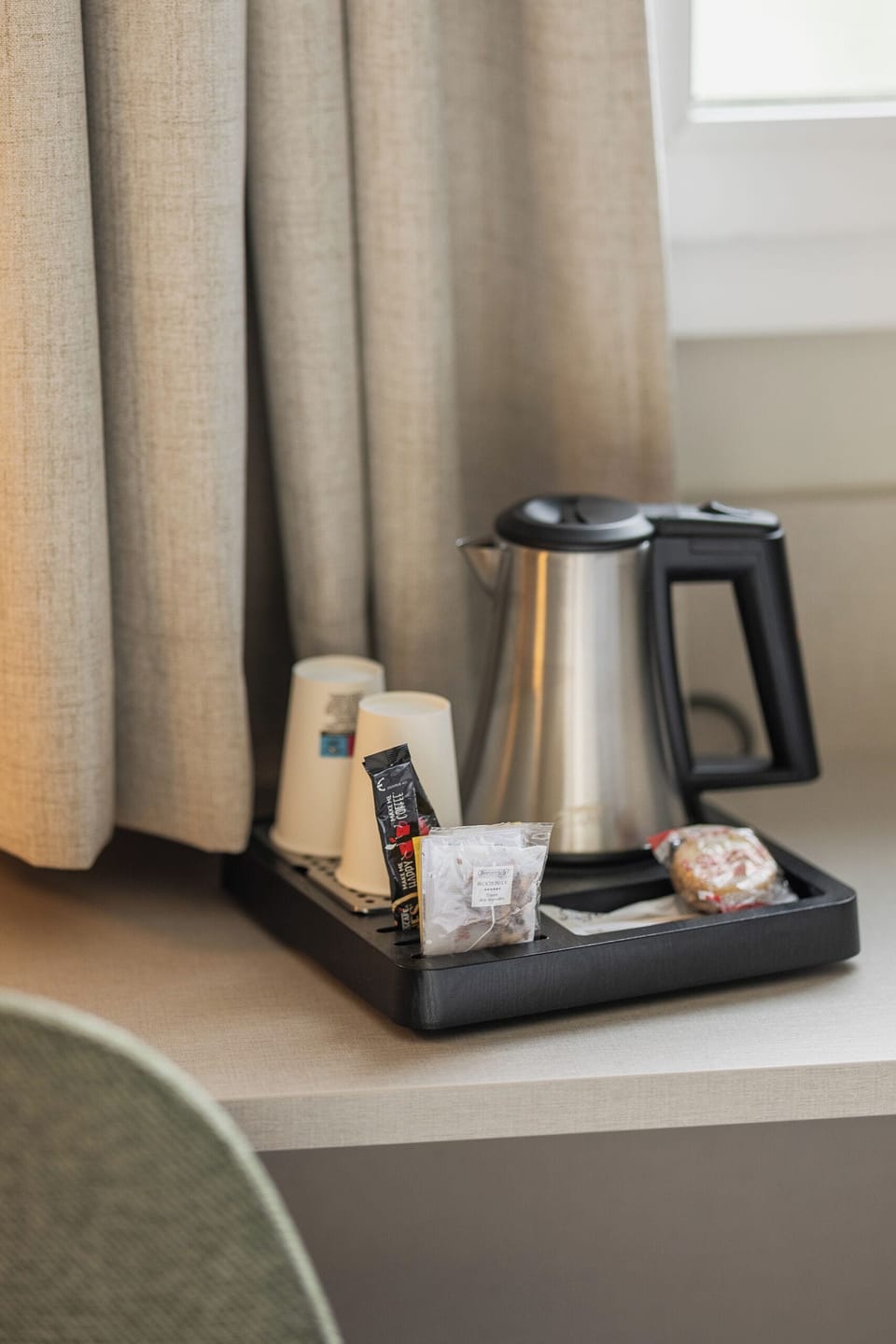 Premium bedding, individually furnished, desk, laptop workspace