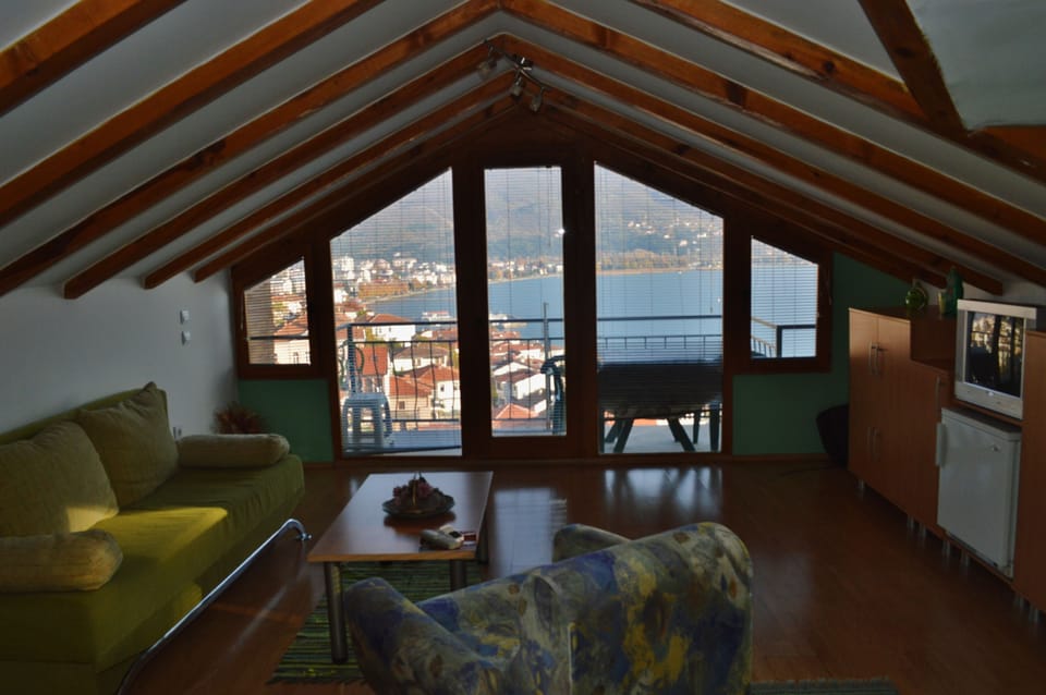 Panoramic Apartment, 1 Bedroom, Lake View | Living room | TV