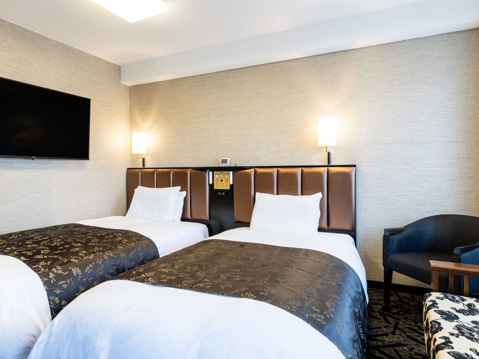 Deluxe Twin Room, Non Smoking | Desk, blackout drapes, iron/ironing board, free WiFi