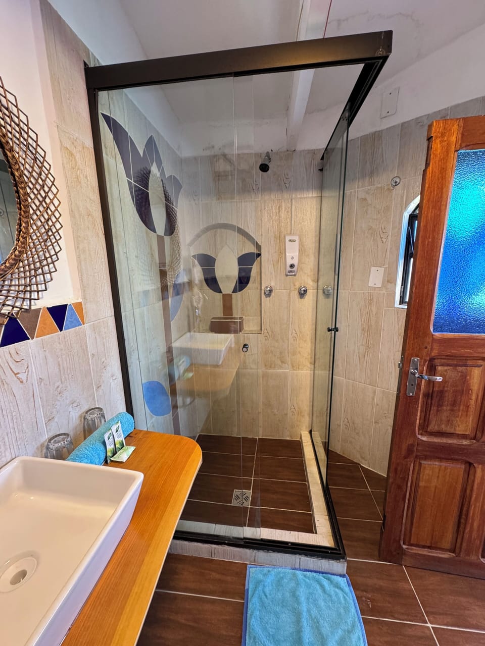 Standard Double Room | Bathroom | Shower, hair dryer, towels, soap