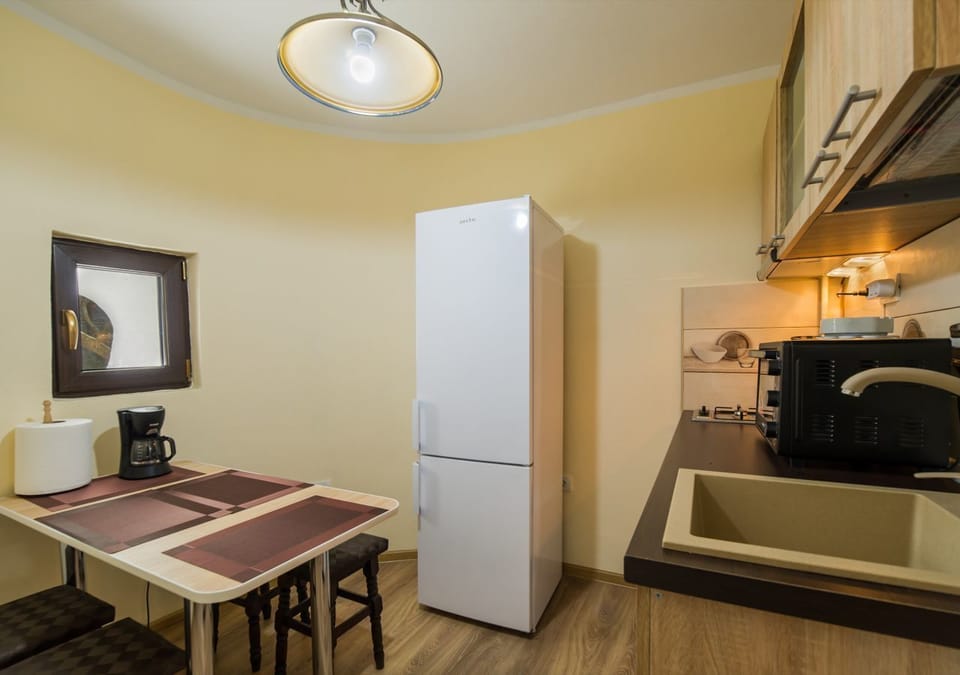 Classic Apartment | Private kitchen | Full-size fridge, microwave, stovetop, coffee/tea maker