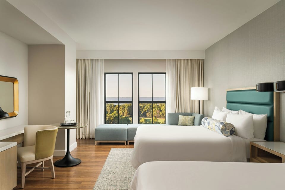 Room, 2 Queen Beds, Bay View | Premium bedding, pillowtop beds, in-room safe, desk