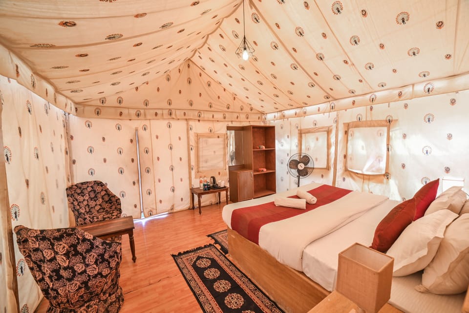 Deluxe Tent | Memory foam beds, in-room safe, individually decorated