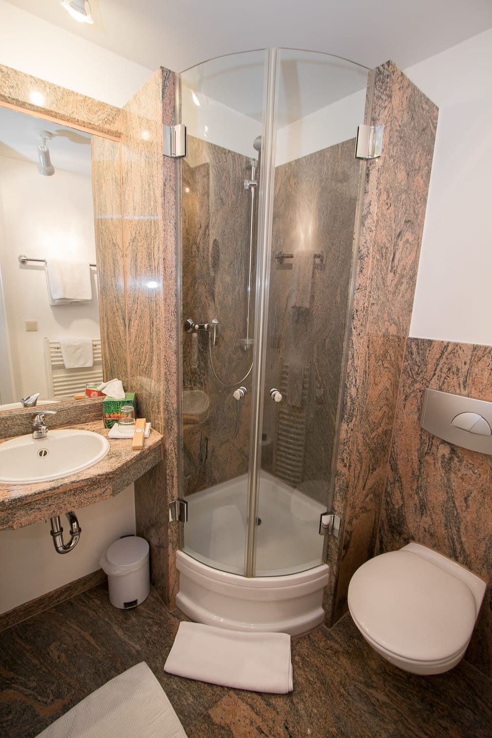 Free toiletries, hair dryer, slippers, towels